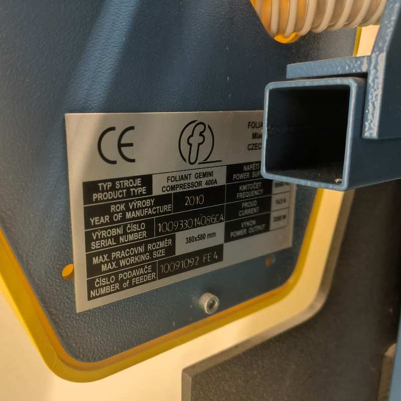 Laminointilaite Foliant Gemini Compressor 400A - Image 6